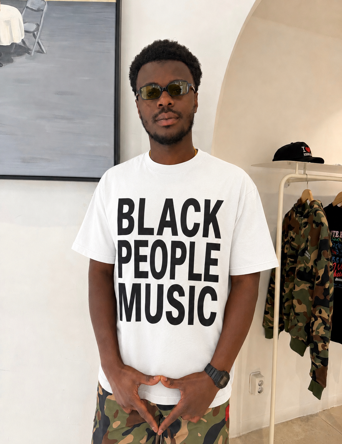 BLACK PEOPLE MUSIC TEE WHITE